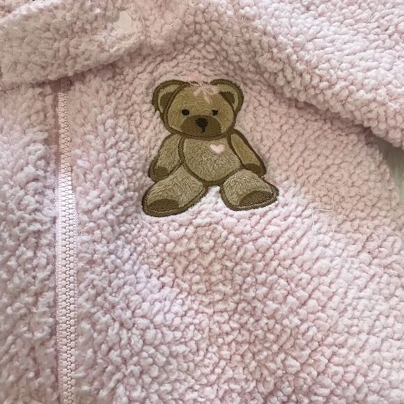 Baby Snowsuit Coat Bunting Baby‎ Girl 9 months Pink Bear winter - Picture 8 of 10